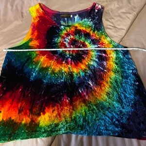 Handmade Vibrant Spiral Tie-Dye Tank Top